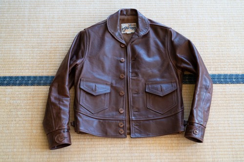Aero marine leather jacket - marine,