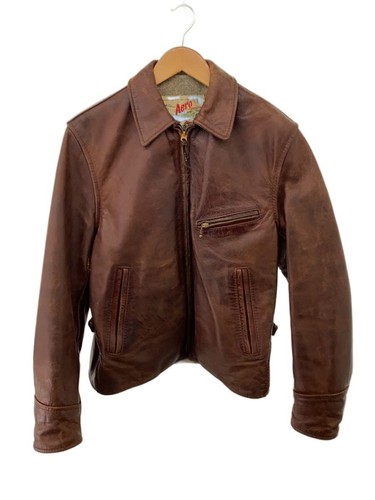 Aero leathers lederjacke braun - leathers,